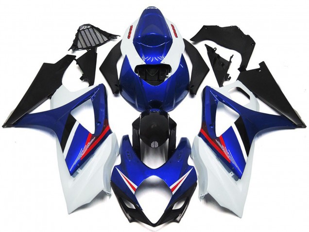 2007-2008 OEM Style Bleu Brillant & Blanc Rouge GSXR 1000 Carénage Moto 2007-2008 OEM Style Bleu Brillant & Blanc Rouge GSXR 1000 Carénage Moto