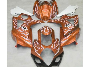 2007-2008 Orange Brillant & Blanc Flamme GSXR 1000 Carénage Moto