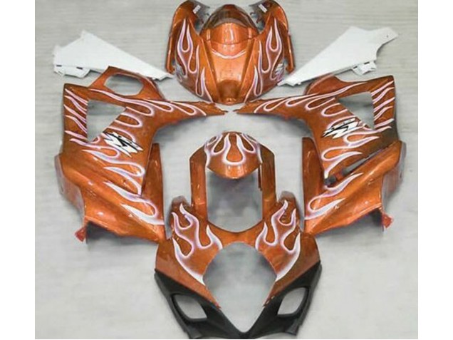 2007-2008 Orange Brillant & Blanc Flamme GSXR 1000 Carénage Moto 2007-2008 Orange Brillant & Blanc Flamme GSXR 1000 Carénage Moto