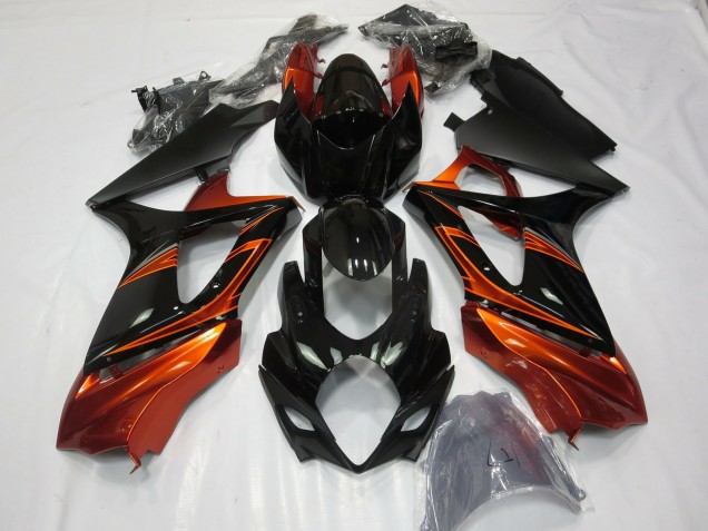 2007-2008 Orange Brûlé & Noir GSXR 1000 Carénage Moto 2007-2008 Orange Brûlé & Noir GSXR 1000 Carénage Moto