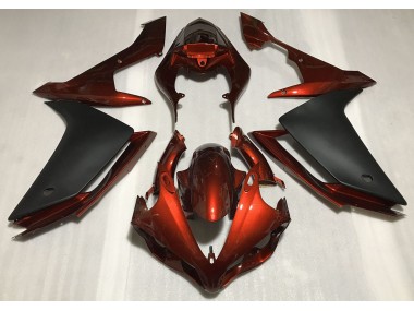 2007-2008 Orange Foncé Brillant & Noir R1 Carénage Moto