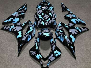 2007-2008 Personnalisé Camo Bleu CBR600RR Carénage Moto