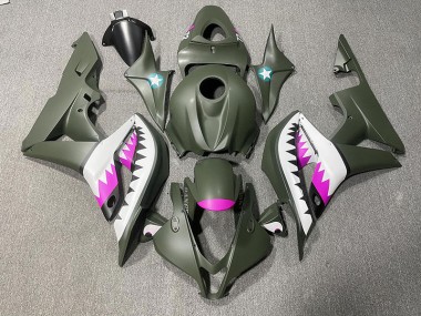 2007-2008 Requin Vert Mat & Rose CBR600RR Carénage Moto