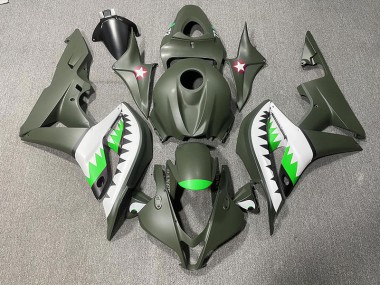 2007-2008 Requin Vert Mat & Vert Clair CBR600RR Carénage Moto
