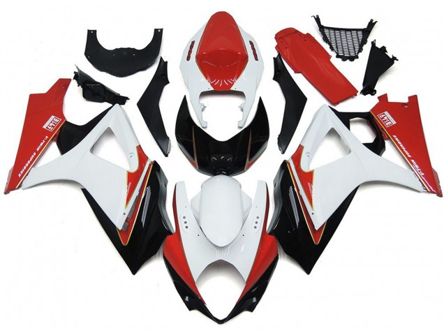2007-2008 Rouge & Blanc Personnalisé Avec Noir GSXR 1000 Carénage Moto 2007-2008 Rouge & Blanc Personnalisé Avec Noir GSXR 1000 Carénage Moto