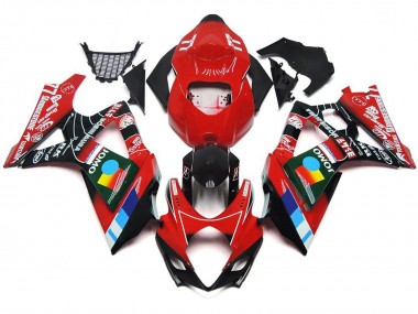 2007-2008 Rouge Brillant Multicolore GSXR 1000 Carénage Moto