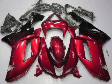2007-2008 Rouge Brillant & Noir ZX6R Carénage Moto