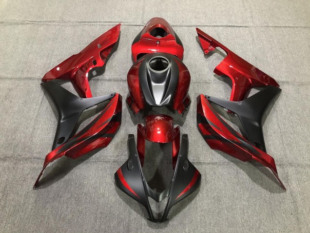 2007-2008 Rouge Profond & Noir Mat CBR600RR Carénage Moto 2007-2008 Rouge Profond & Noir Mat CBR600RR Carénage Moto