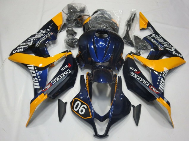 2007-2008 Spécial Bleu Profond & Jaune CBR600RR Carénage Moto 2007-2008 Spécial Bleu Profond & Jaune CBR600RR Carénage Moto