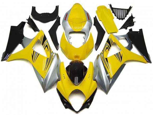 2007-2008 Style Jaune & Argent OEM GSXR 1000 Carénage Moto