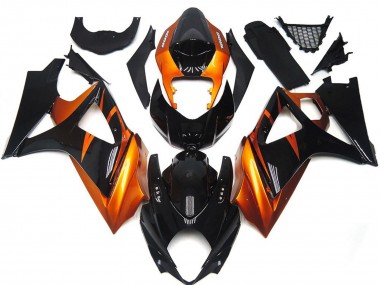 2007-2008 Style Orange & Noir Brillant GSXR 1000 Carénage Moto