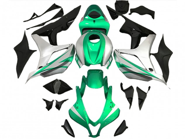2007-2008 Style Vert Vif & Argent OEM CBR600RR Carénage Moto 2007-2008 Style Vert Vif & Argent OEM CBR600RR Carénage Moto