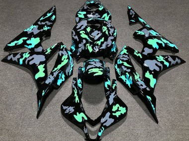 2007-2008 Vert & Gris Camouflage CBR600RR Carénage Moto
