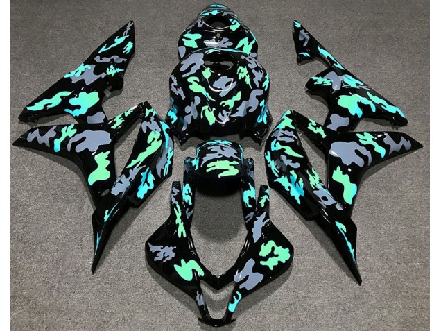2007-2008 Vert & Gris Camouflage CBR600RR Carénage Moto
