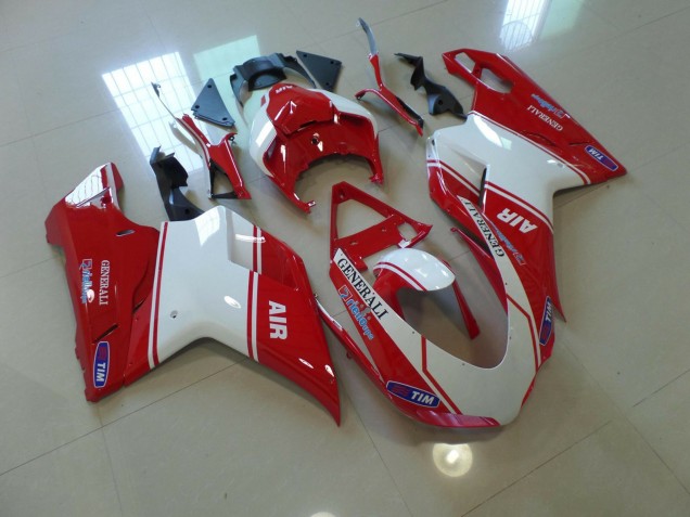 2007-2014 Air Rouge & Blanc Ducati 848 1098 1198 Carénage Moto 2007-2014 Air Rouge & Blanc Ducati 848 1098 1198 Carénage Moto