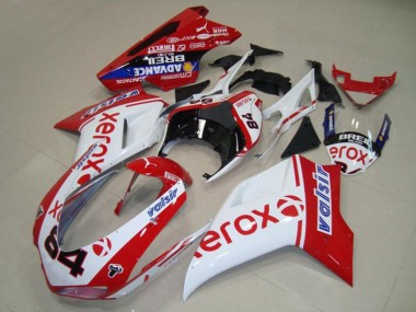 2007-2014 Blanc Xerox Ducati 848 1098 1198 Carénage Moto