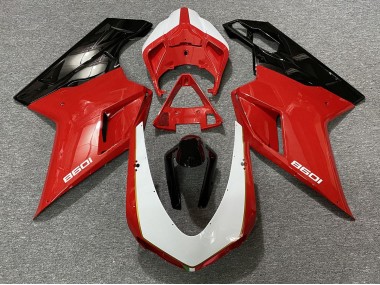 2007-2014 Noir Rouge Blanc Ducati 848 1098 1198 Carénage Moto