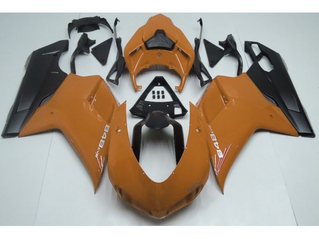 2007-2014 Orange Brillant & Noir Ducati 848 1098 1198 Carénage Moto 2007-2014 Orange Brillant & Noir Ducati 848 1098 1198 Carénage Moto