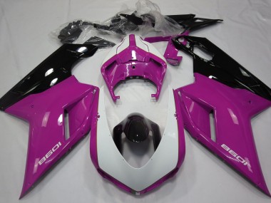 2007-2014 Rose Brillant & Blanc Ducati 848 1098 1198 Carénage Moto