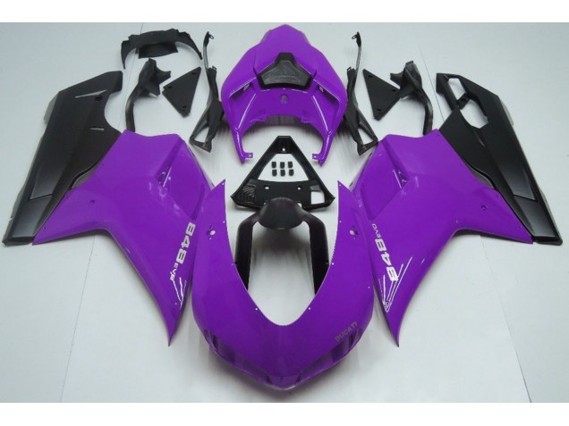 2007-2014 Violet Brillant & Noir Ducati 848 1098 1198 Carénage Moto 2007-2014 Violet Brillant & Noir Ducati 848 1098 1198 Carénage Moto