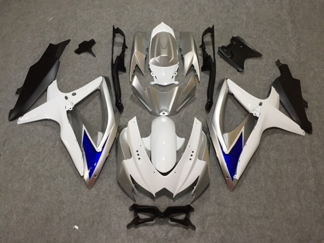 2008-2010 Argent Blanc Bleu GSXR 600-750 Carénage Moto 2008-2010 Argent Blanc Bleu GSXR 600-750 Carénage Moto