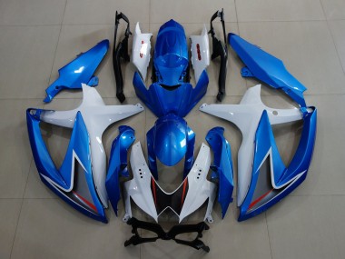 2008-2010 Bleu Métallisé & Blanc GSXR 600-750 Carénage Moto
