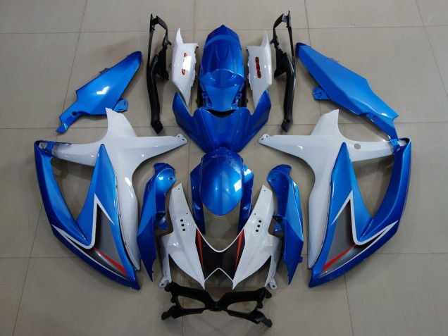 2008-2010 Bleu Métallisé & Blanc GSXR 600-750 Carénage Moto 2008-2010 Bleu Métallisé & Blanc GSXR 600-750 Carénage Moto