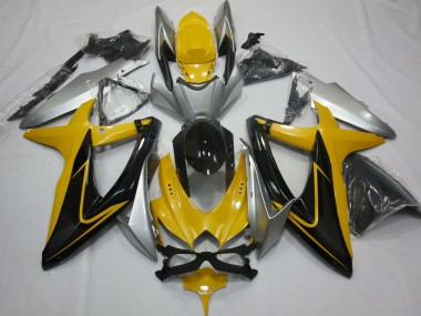 2008-2010 Jaune Noir & Argent GSXR 600-750 Carénage Moto