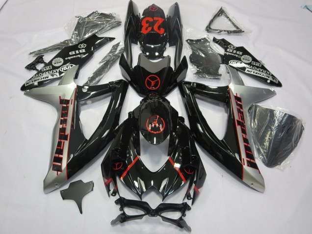 2008-2010 Nero Grigio Jordan GSXR 600-750 Carénage Moto 2008-2010 Nero Grigio Jordan GSXR 600-750 Carénage Moto
