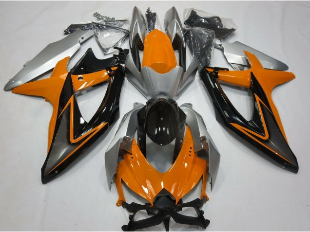 2008-2010 Orange & Argent GSXR 600-750 Carénage Moto 2008-2010 Orange & Argent GSXR 600-750 Carénage Moto