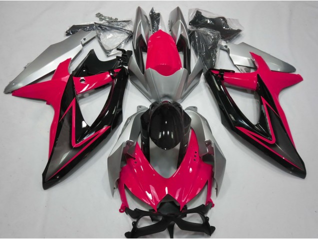 2008-2010 Rouge & Argent GSXR 600-750 Carénage Moto 2008-2010 Rouge & Argent GSXR 600-750 Carénage Moto