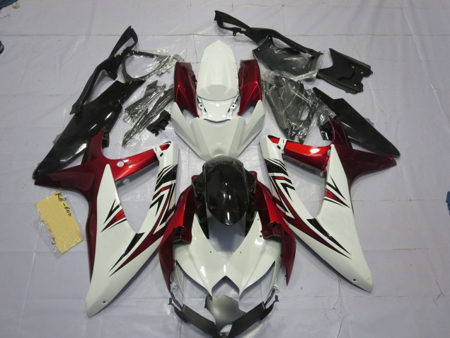 2008-2010 Rouge Blanc Noir GSXR 600-750 Carénage Moto 2008-2010 Rouge Blanc Noir GSXR 600-750 Carénage Moto