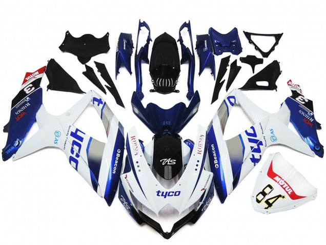 2008-2010 Tyco Style Personnalisé Brillant GSXR 600-750 Carénage Moto 2008-2010 Tyco Style Personnalisé Brillant GSXR 600-750 Carénage Moto