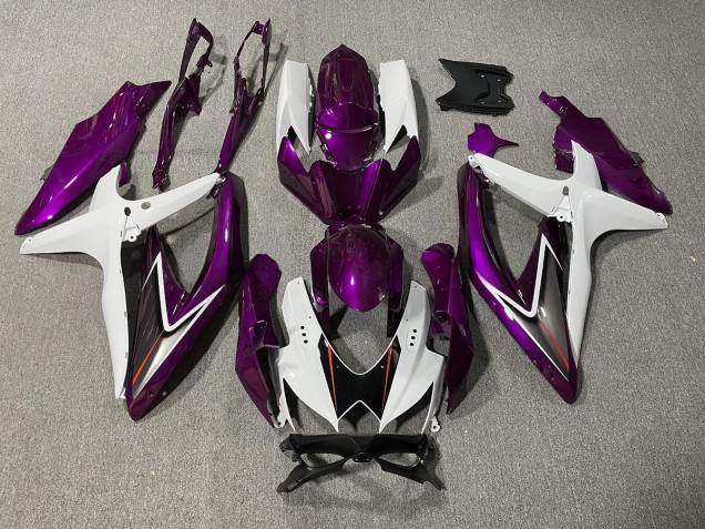2008-2010 Violet Brillant & Blanc GSXR 600-750 Carénage Moto 2008-2010 Violet Brillant & Blanc GSXR 600-750 Carénage Moto