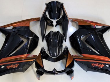 2008-2012 Noir Brillant & Orange Ninja 250 Carénage Moto