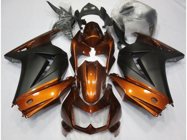 2008-2012 Orange & Noir Mat Ninja 250 Carénage Moto 2008-2012 Orange & Noir Mat Ninja 250 Carénage Moto