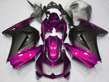 2008-2012 Rose & Noir Mat Ninja 250 Carénage Moto