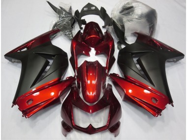 2008-2012 Rouge & Noir Mat Ninja 250 Carénage Moto