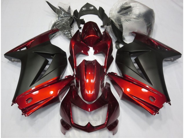 2008-2012 Rouge & Noir Mat Ninja 250 Carénage Moto 2008-2012 Rouge & Noir Mat Ninja 250 Carénage Moto