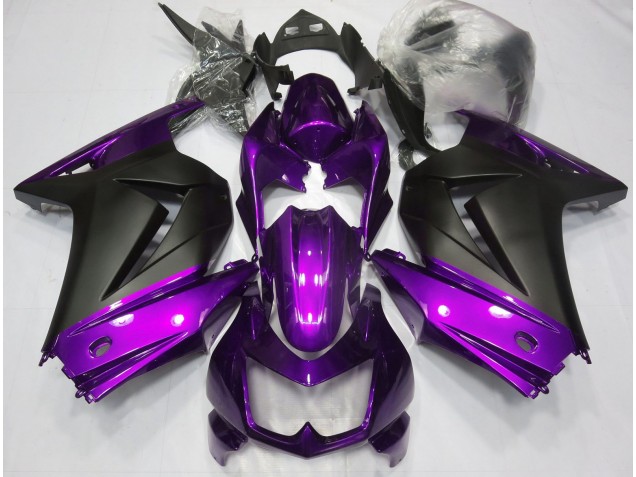 2008-2012 Violet & Noir Mat Ninja 250 Carénage Moto 2008-2012 Violet & Noir Mat Ninja 250 Carénage Moto