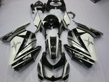 2008-2012 Étoile Argentée Blanche Ninja 250 Carénage Moto