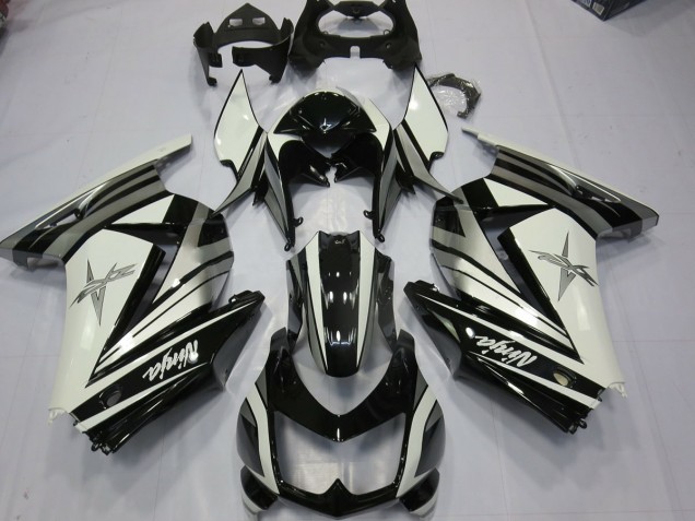 2008-2012 Étoile Argentée Blanche Ninja 250 Carénage Moto 2008-2012 Étoile Argentée Blanche Ninja 250 Carénage Moto