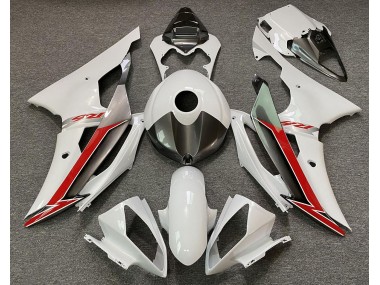 2008-2016 Blanc Brillant Argent & Rouge R6 Carénage Moto