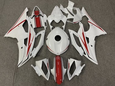 2008-2016 Blanc Brillant & Rouge R6 Carénage Moto