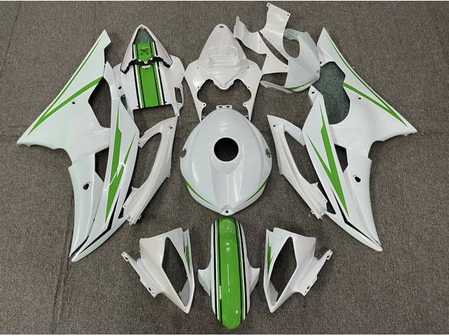 2008-2016 Blanc Brillant & Vert R6 Carénage Moto 2008-2016 Blanc Brillant & Vert R6 Carénage Moto