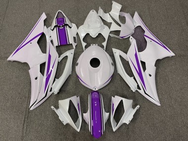 2008-2016 Blanc Brillant & Violet R6 Carénage Moto