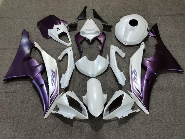 2008-2016 Blanc Mat & Violet R6 Carénage Moto 2008-2016 Blanc Mat & Violet R6 Carénage Moto
