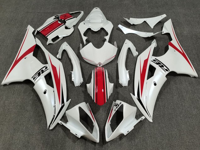 2008-2016 Blanc Nacré & Rouge Brillant R6 Carénage Moto 2008-2016 Blanc Nacré & Rouge Brillant R6 Carénage Moto