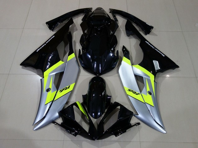2008-2016 Noir Brillant & Argent R6 Carénage Moto 2008-2016 Noir Brillant & Argent R6 Carénage Moto
