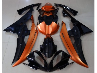 2008-2016 Noir Brillant & Orange Clair R6 Carénage Moto